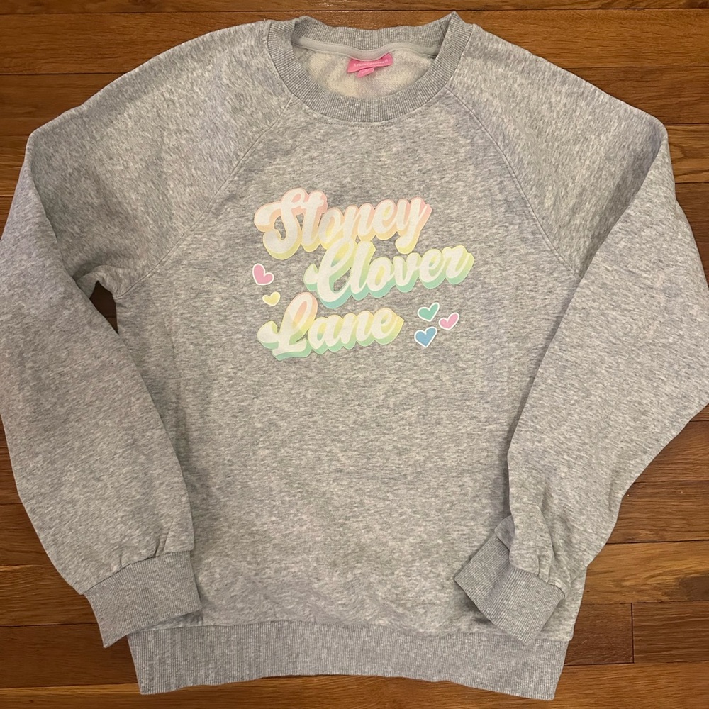 Stoney Clover Lane x Target Heather Gray Sweatshirt with Pastel Logo Size S